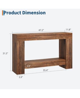 Console Table for Entryway, Wood Farmhouse Console Table for Living Room, 2-Tier Large Sofa Table with Storage, Wooden Entryway Entry Table