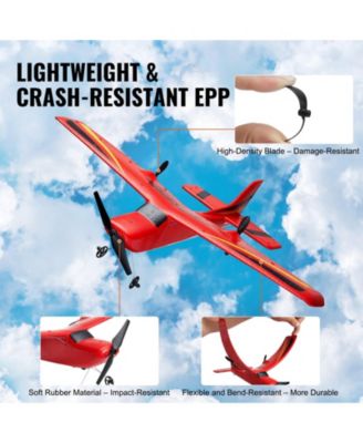 RC Plane, 2.4GHz 2-Channel Remote Control Airplane with 6-Axis Gyro, Ready-to-Fly Aircraft Toy with 2 Batteries