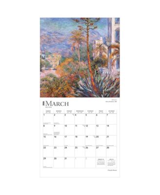Claude Monet | 2026 12 x 24 Inch (Hanging) Monthly Square Wall Calendar | Foil Stamped Cover | Plastic-Free