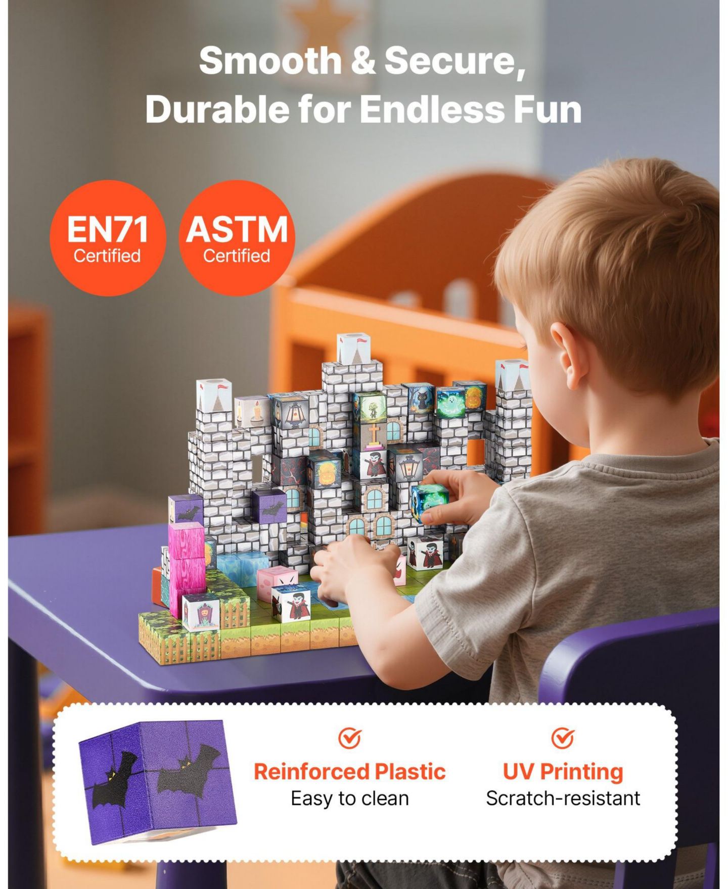 Детский конструктор Mecale Cemetery Zombie Themed 100-Piece Magnetic Building Set, Ages 3+, цвет: Зелёный — фото 7