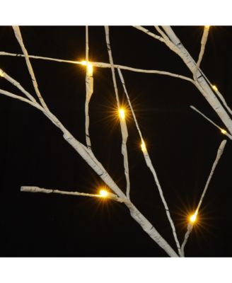 Set of Lighted Birch Tree with Warm White Lights Christmas Tree for Decoration