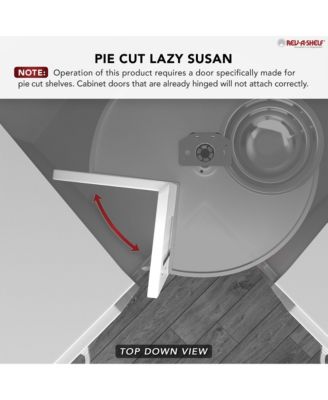 28" Lazy Susan Pie-Cut Banded Wood, 2-Shelf