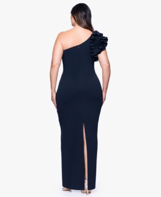 Plus Size One-Shoulder Ruffle Ball Gown