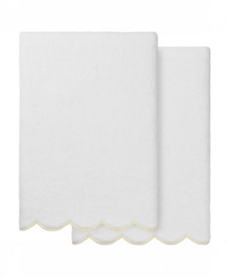 Adornia Scallop Cotton 2-Pc. Bath Towel Set, 27" x 54"