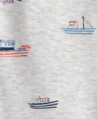 Baby Boys' Boat Print Short-Sleeve Romper