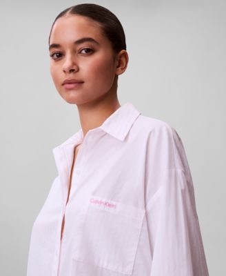 Women's Poplin Button-Down Pajama Shirt