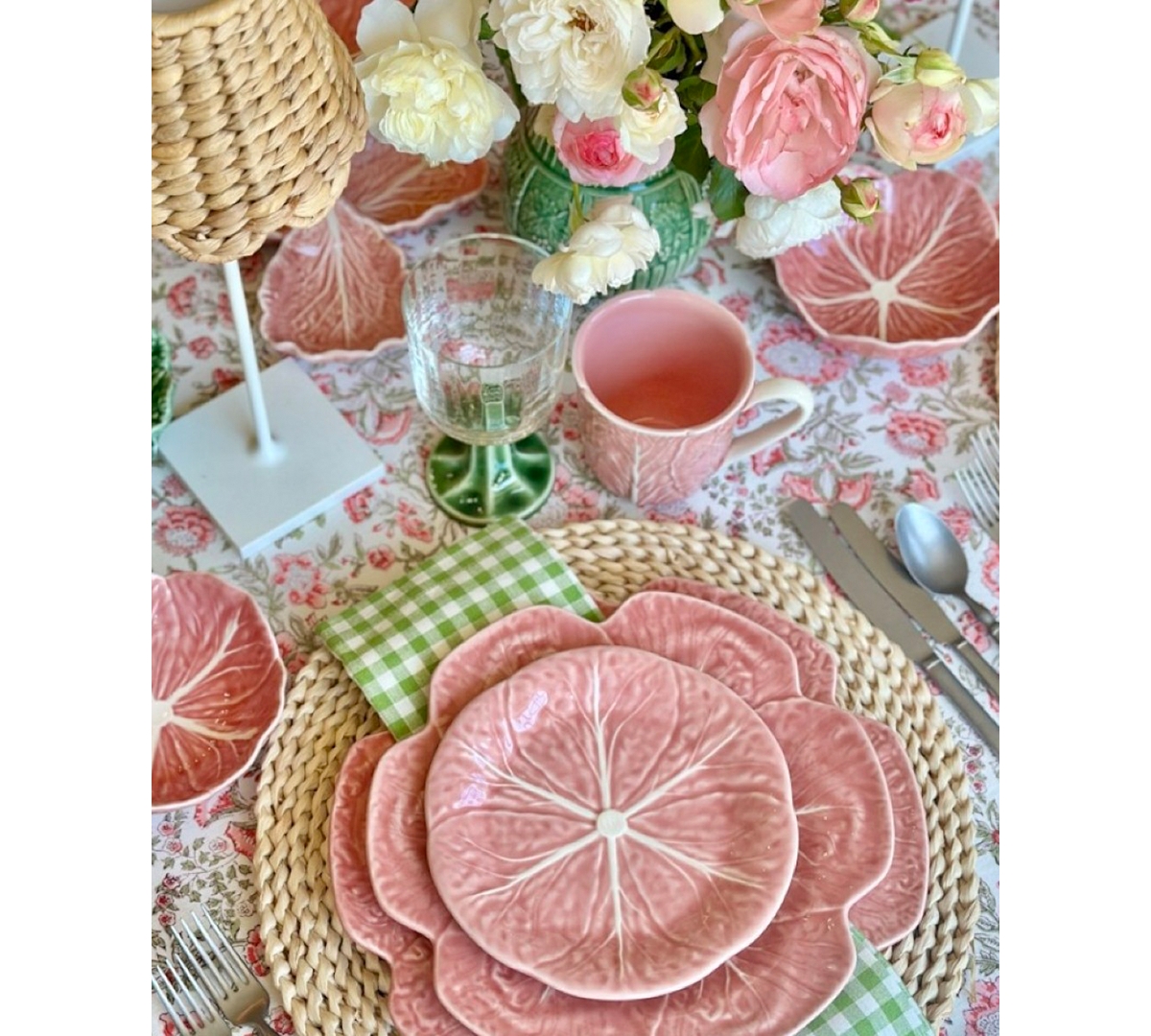 Bordallo Pinheiro Cabbage Dinner Plates, Set of 4