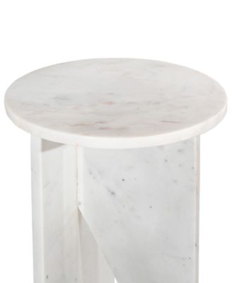 Grace 14" Marble Round Accent Table