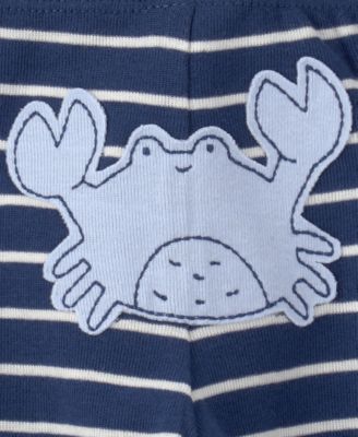 Baby Boys' Sea Animal Print Bodysuits and Pants, 3-Piece Set