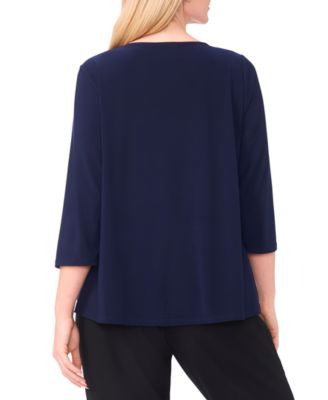 Plus Size V-Neck Tulip Hem Top