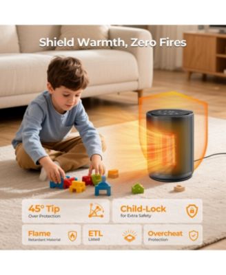 Small Space Heaters for Indoor Use, Mini Portable Electric Heaters with Thermostat & Remote, Safe and Quiet Ceramic Heater,Timer,Desk Heater