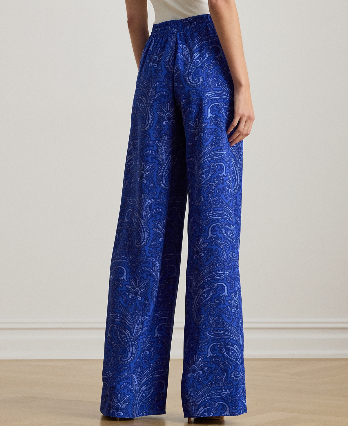 Lauren Ralph Petite Paisley Crepe Wide-Leg Pants