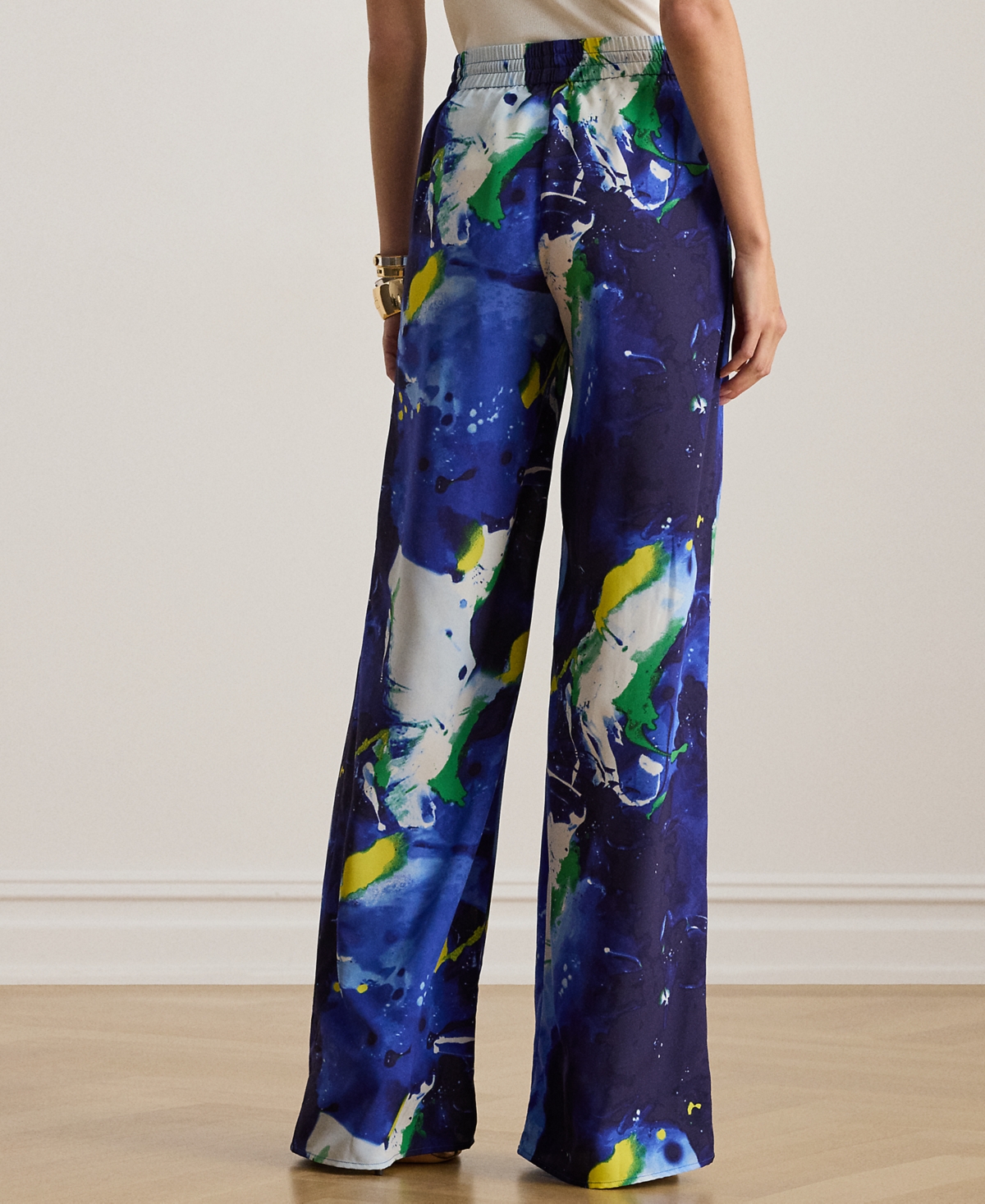 Lauren Ralph Petite Abstract Print Wide-Leg Pants