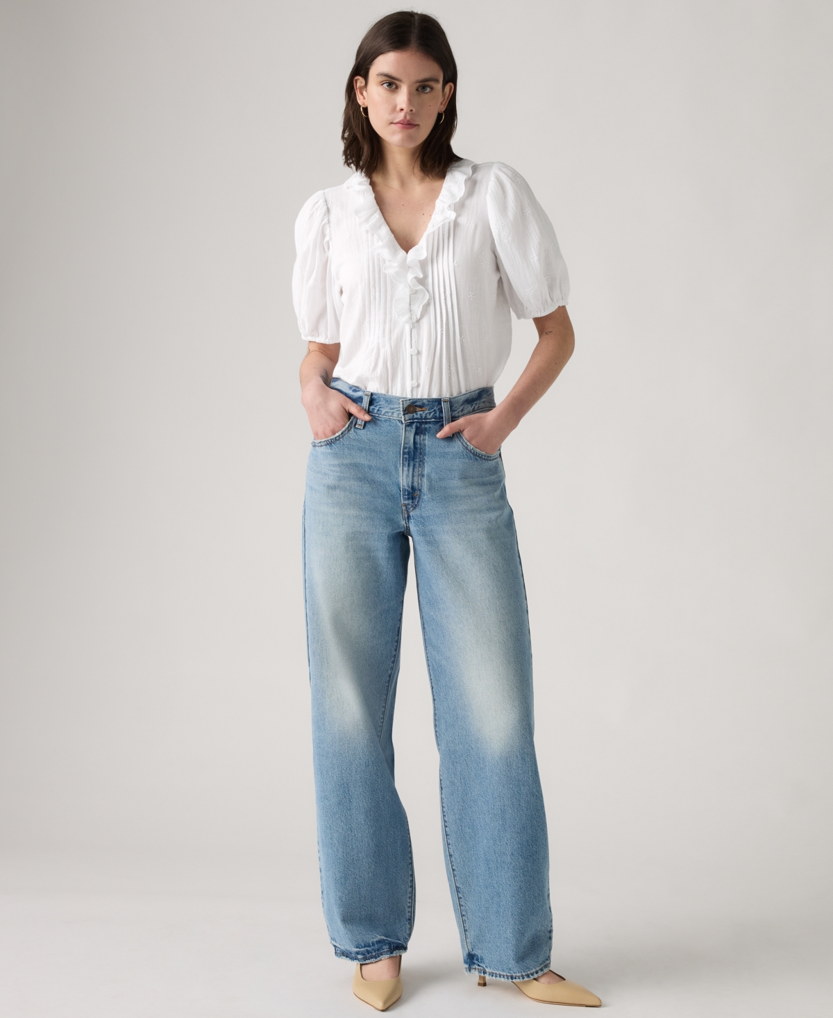 Levi's Juniors' Mid Rise Baggy Dad Jeans