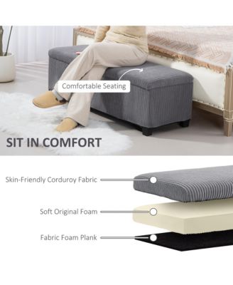 47 Inches Storage Ottoman Bench, Foot Rest with Removable Lid