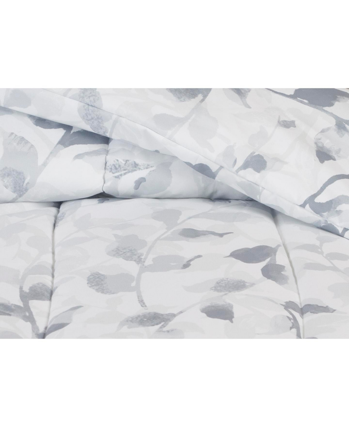 Chanasya Premium Gray Leaf Comforter Set – Soft Microfiber Botanical Bedding – 3 Piece Set with 1 Comforter and 2 Pillow Shams