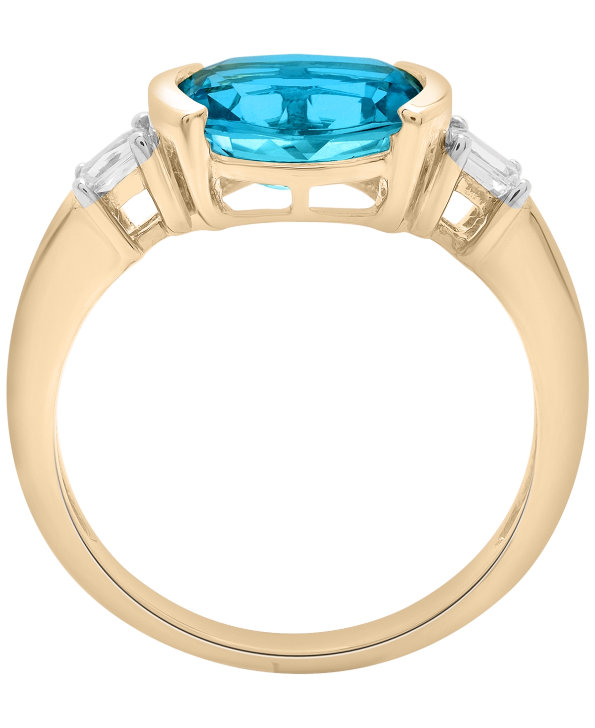 Macy's Blue Topaz (2-1/5 ct. t.w.) and White Topaz (1/5 ct. t.w.) Ring in 14k Yellow Gold