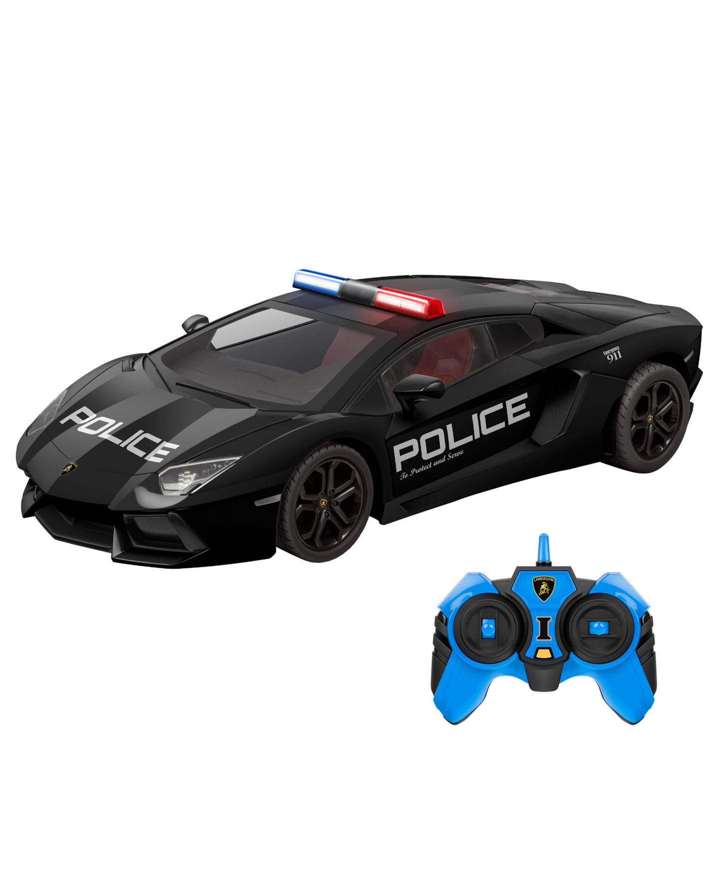 Детские игрушки World Tech Toys 1:14 Scale Police Pursuit Bugatti Chiron and Lamborghini Aventador Remote Control Cars, 2-Piece Set — фото 4