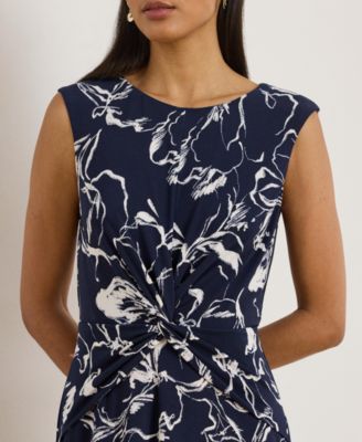 Women's Floral Twist-Front Jersey Dress