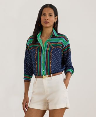 Women's Relaxed Fit Belting and Polka-Dot Shirt