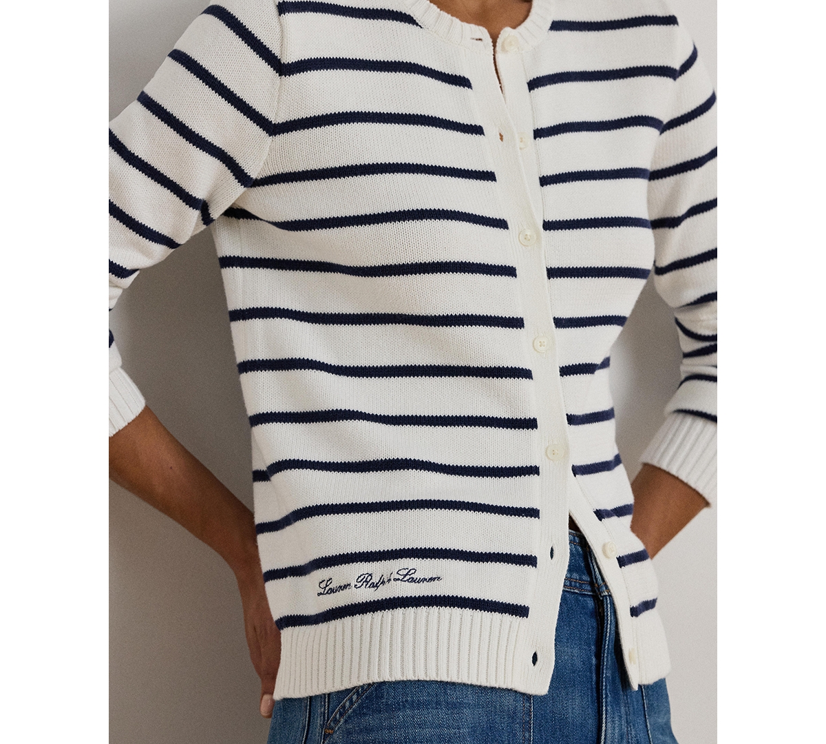 Lauren Ralph Women's Striped Cardigan