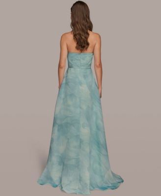 Women's Floral Print Strapless Ball Gown