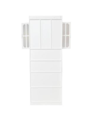 Streamdale L-Shaped Corner Computer Desk with Drawers, Bookshelf & Hutch, White