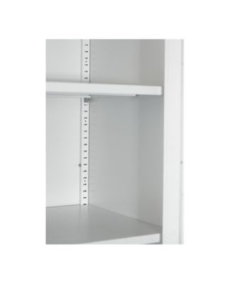 71" Metal Wardrobe Cabinet w/ 2 Drawers, Hanging Rod, 2 Doors & Shell