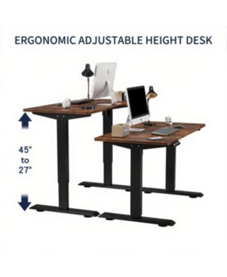 Streamdale Electric Standing Desk - Height Adjustable Computer Table (47" Rustic Brown
