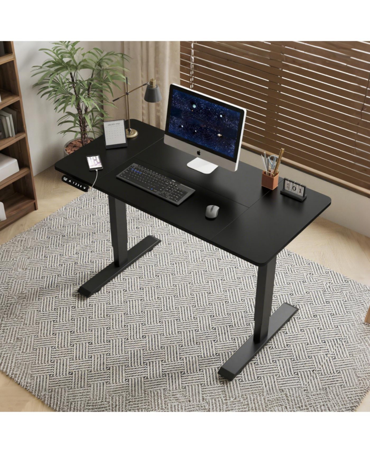 Streamdale Furniture Streamdale Electric Standing Desk Height Adjustable 55" Computer Table