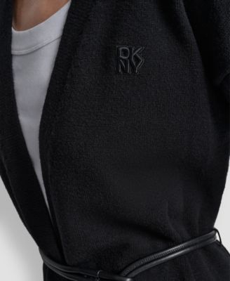 Women's Belted Oversized Open-Front Cardigan