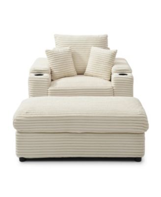 Streamdale Oversized Accent Chair with Ottoman, Modern Comfy Armchair