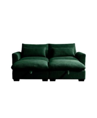 Streamdale Corduroy Two-Seater Sofa with Storage Footrest