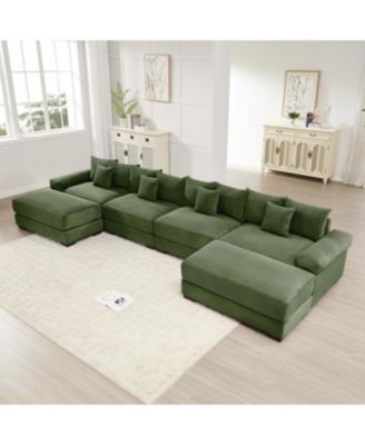 Cloud Modular U-Shape Sectional Couch, Premium Corduroy