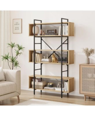 71.3" 6-Tier Bookshelf, Tall Industrial Bookcase with Open Display & Storage Organizer for Home Office