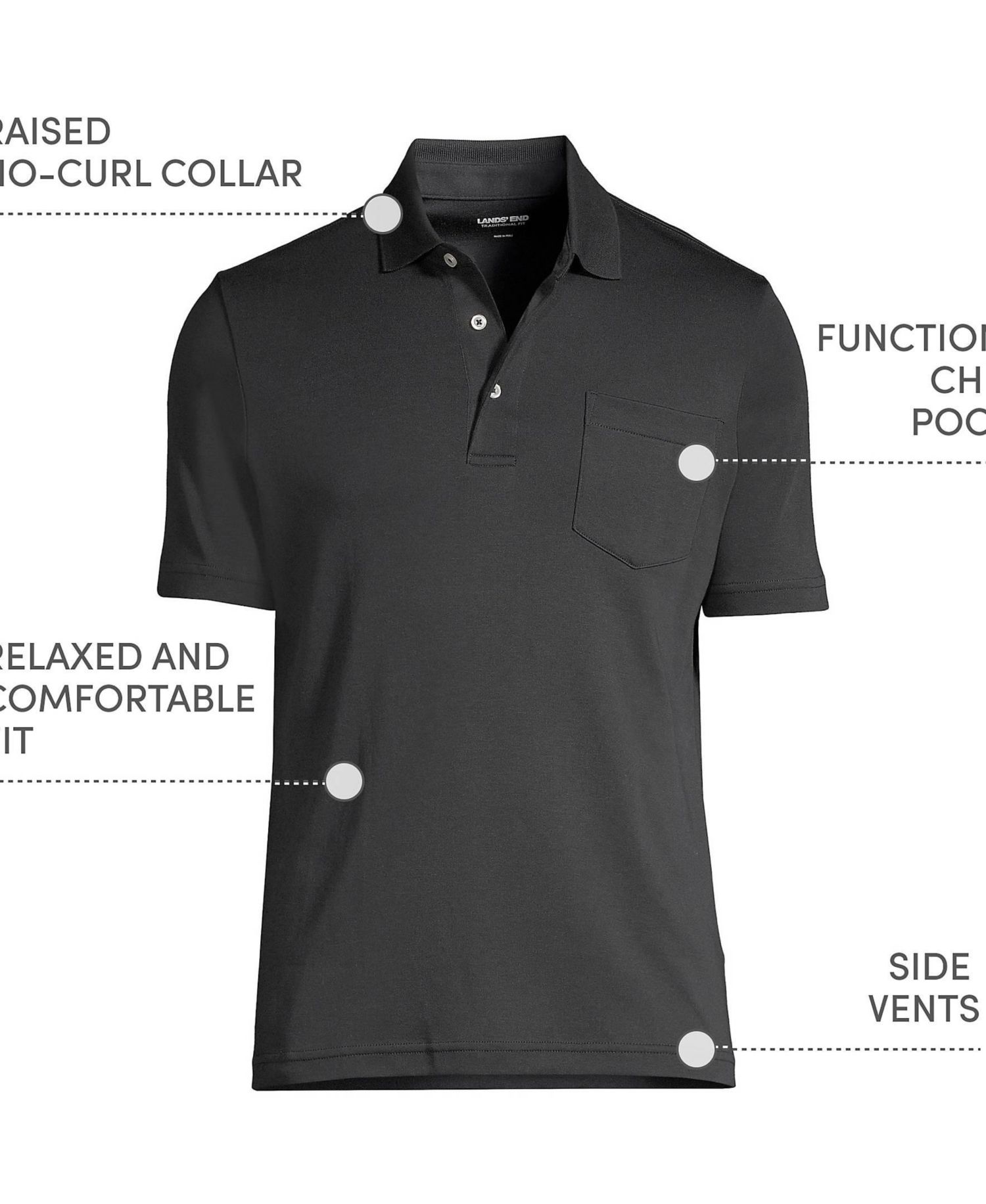 Men's Short Sleeve Cotton Supima Polo Shirt with Pocket
