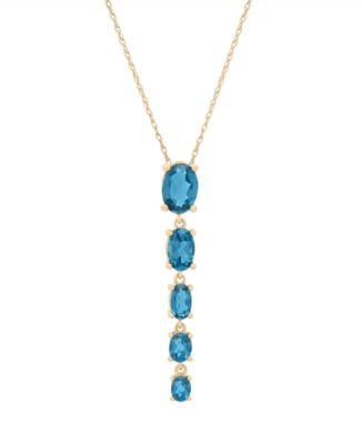 London Blue Topaz (2 ct. t.w.) Drop Pendant Necklace in 14k Yellow Gold