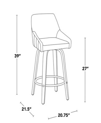 Fabric Hannah Transitional Fixed-Height Counter Stool, Set of 2