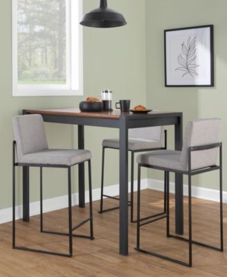 Fabric Fuji Contemporary High Back Counter Stool, Set of 3