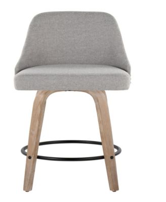 Fabric Studded Marcel Transitional Fixed-Height Counter Stool, Set of 2