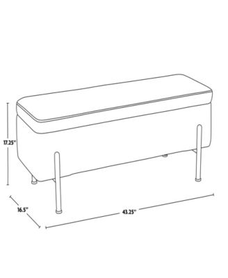 17.25" Fabric Daniella Contemporary Storage Bench