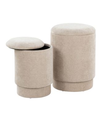 2-Pc. Fabric Marla Upholstered Contemporary Ottoman Set