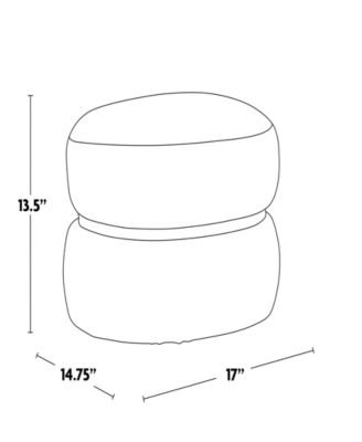13.5" Fabric Cinch Contemporary Pouf Ottoman