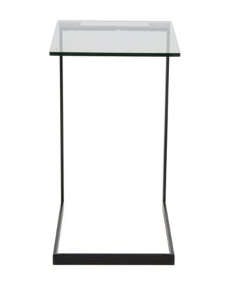 22.5" Glass Zenn Contemporary End Table
