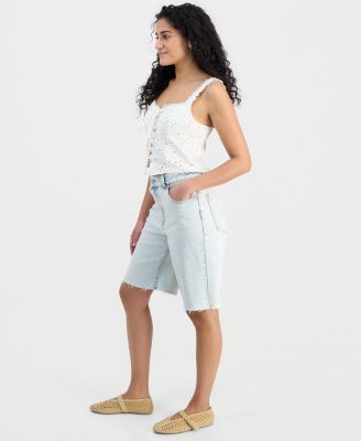 Juniors' High-Rise Baggy Denim Jorts