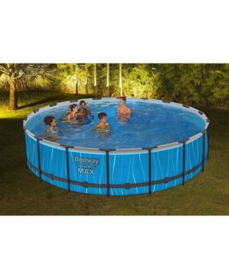 Steel Pro MAX 18' x 48" Round Above Ground Pool Set w/LED Light & Remote