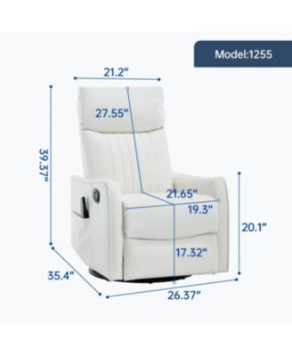 Heat Massage Manual Recliner Chair with Rocker & Swivel