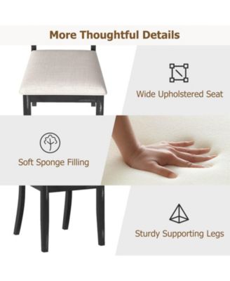 Costway Farmhouse Dining Chairs Modern Kitchen Chairs with Elegant Hollowed backrest