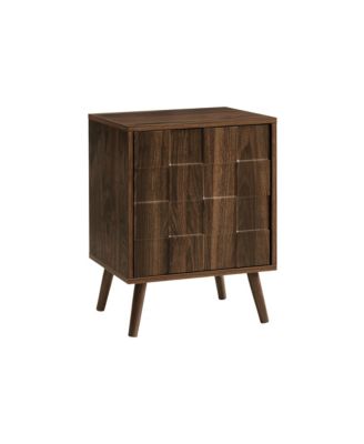 Accent Table, End, Side Table, Small, Storage, Lamp, Walnut Laminate, Modern