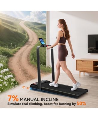 Walking Pad Treadmill, Foldable Under Desk Treadmill with Incline